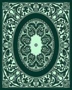 Elegant Floral Oval Frame Rug