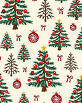 Festive Trees Christmas Ornaments Design Rug