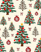 Festive Trees Christmas Ornaments Design Rug