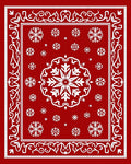 Red White Snowflake Decorative Pattern Rug