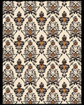 Classic Black Brown Damask Pattern Rug