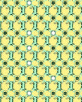 Quirky Floral Emblem Teal and Yellow Pattern Rug