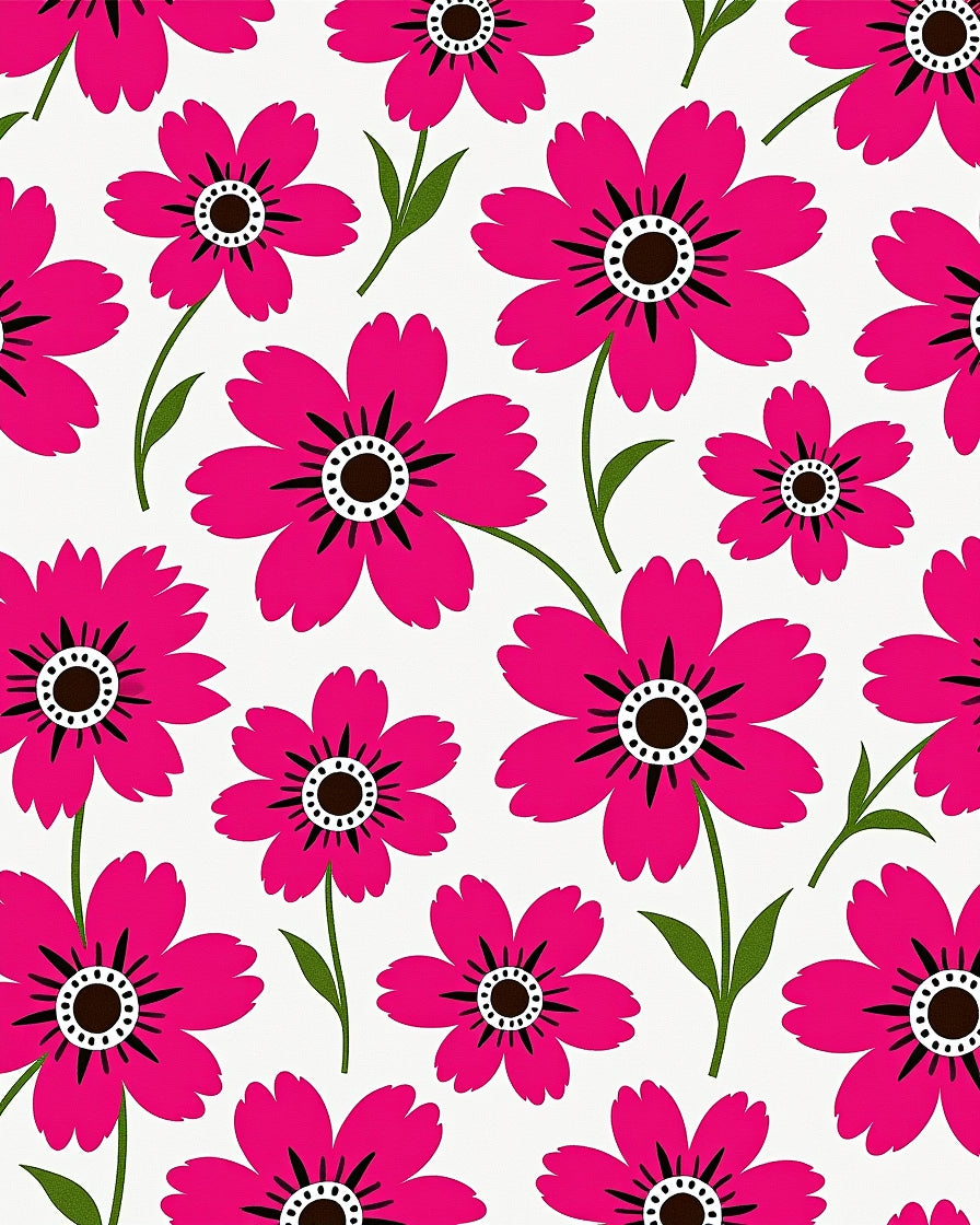 Bold Daisy Patterned Pink Rug