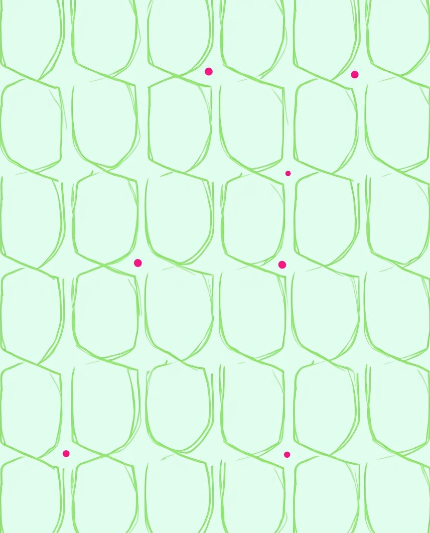 Light Green Shield Pattern with Dots Rug