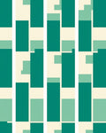 Modern Teal Rectangle Geometric Rug