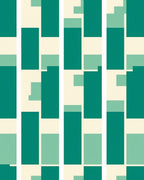 Modern Teal Rectangle Geometric Rug