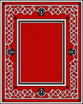 Crimson Red Celtic Knot Decorative Frame Rug