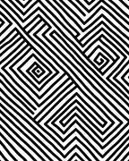 Minimalist Black White Striped Maze Rug