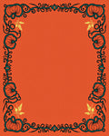 Autumn Floral Vine Border Design Rug