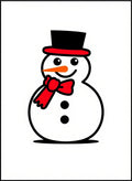 Joyful Snowman Red Hat Black Bowtie Rug