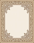 Classic Ornamental Arabesque Border Design Rug