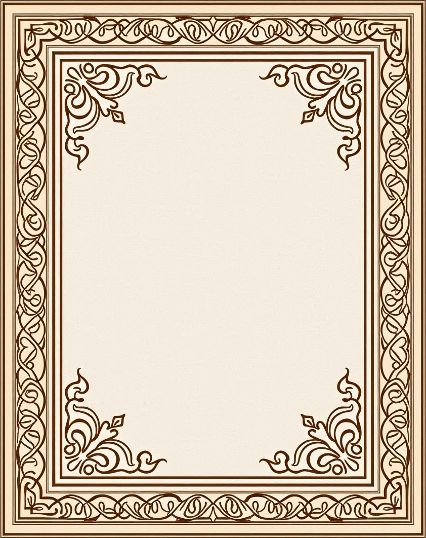 Classic Ornamental Arabesque Border Design Rug