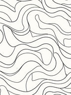 Minimalist Flowing Black Line Art Rug