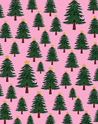 Green Christmas Trees with Yellow Stars Rug