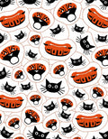 Whimsical Black Cats Orange Shapes Rug