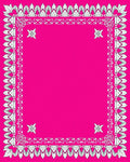 Ornate Pink Floral Leaf Border Rug