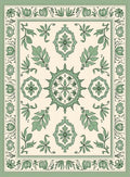 Sage Green Floral Mandala Patterned Rug