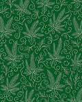 Green Leaf Swirls Pattern Rug