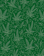 Green Leaf Swirls Pattern Rug