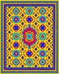 Vibrant Yellow Geometric Floral Pattern Rug