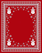 Snowman Snowflake Festive Whimsical Pattern Rug