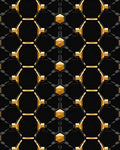 Black Gold Hexagonal Geometric Pattern Rug