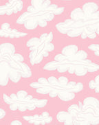 Whimsical Cloud Pattern Pink Rug