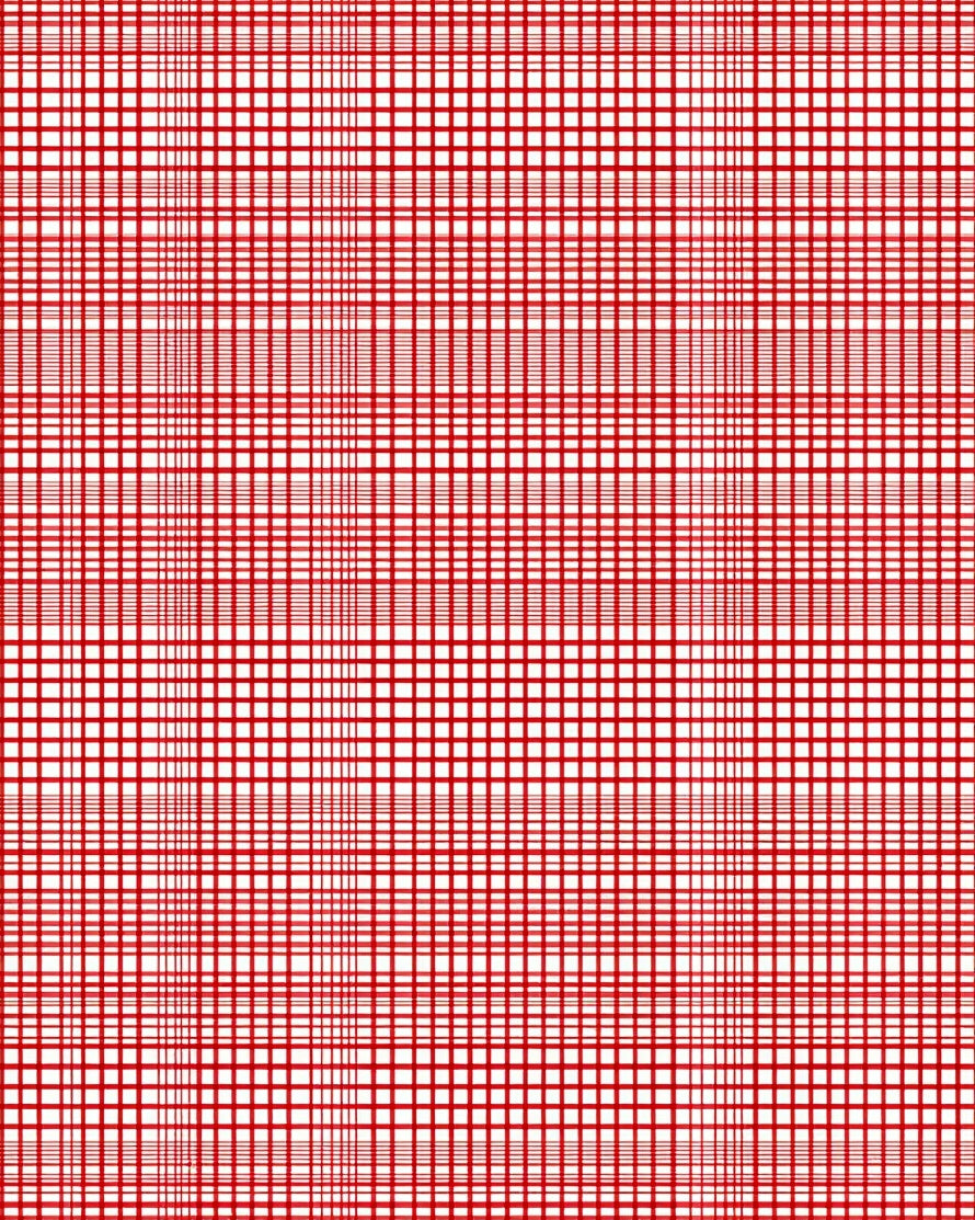 Red Gridded Modern Pattern Rug