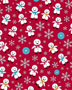 Festive Snowman Snowflake Pattern Design Rug