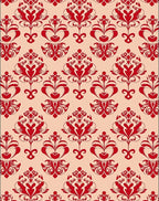 Classic Red Floral Damask Pattern Rug