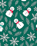 Festive Snowman Snowflake Print Rug
