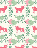 Whimsical Fox Floral Pattern Rug