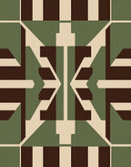 Mid Century Modern Geo Pattern Rug