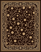 Elegant Floral Vine Scroll Pattern Rug