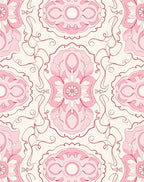 Pale Pink Floral Mandala Design Rug