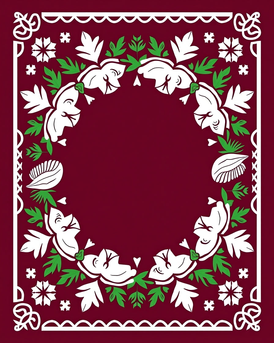 Floral Meadow Border Pattern Rug