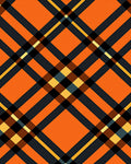 Bold Orange Gray Plaid Pattern Rug