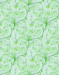 Elegant Green Floral Swirls And Leaves Rug