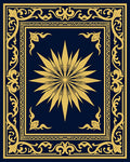 Golden Starburst Intricate Border Rug