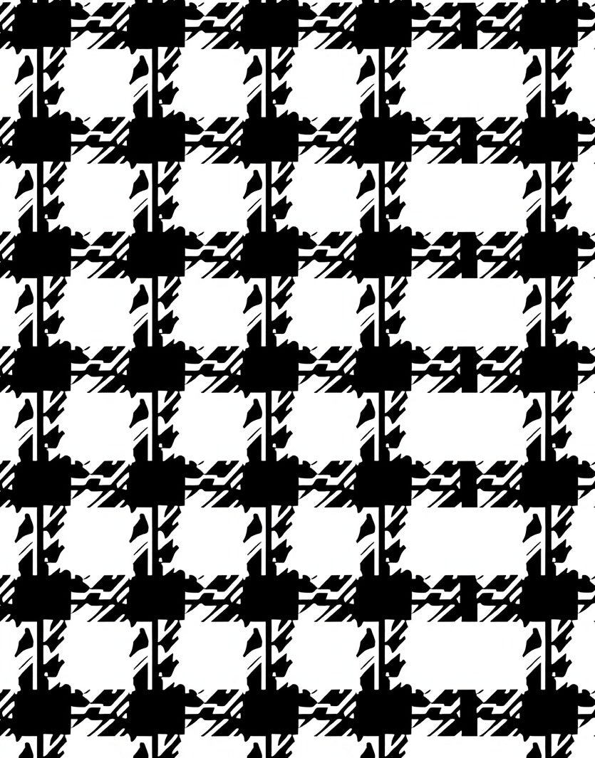 Classic Black White Checkered Pattern Rug