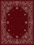 Classic Floral Bordered Red Rug