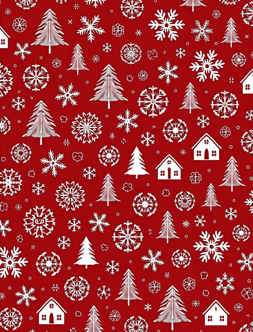 Winter Wonderland Trees Snowflakes Pattern Rug