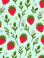 Whimsical Strawberry Garden Pattern Rug