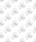 Delicate Flower Sketch Pattern Rug