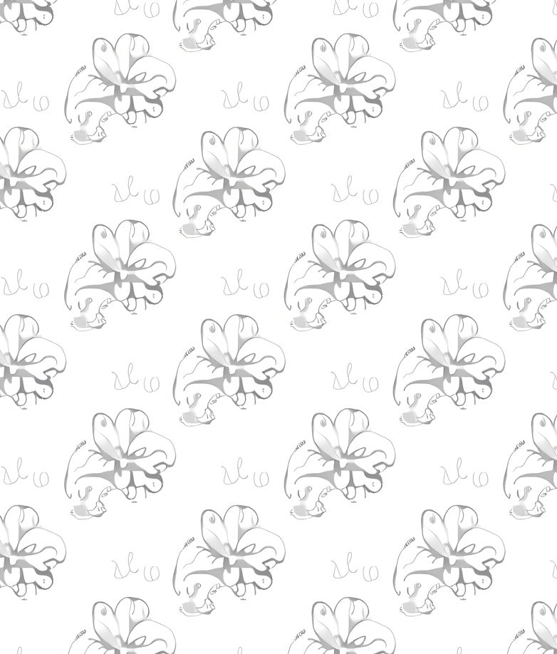 Delicate Flower Sketch Pattern Rug