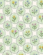 Pastel Floral Bloom Pattern Design Rug