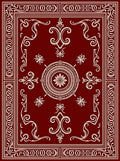 Ornate Red Cream Mandala Pattern Rug