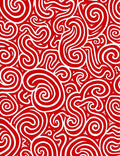 Crimson White Swirl Pattern Rug