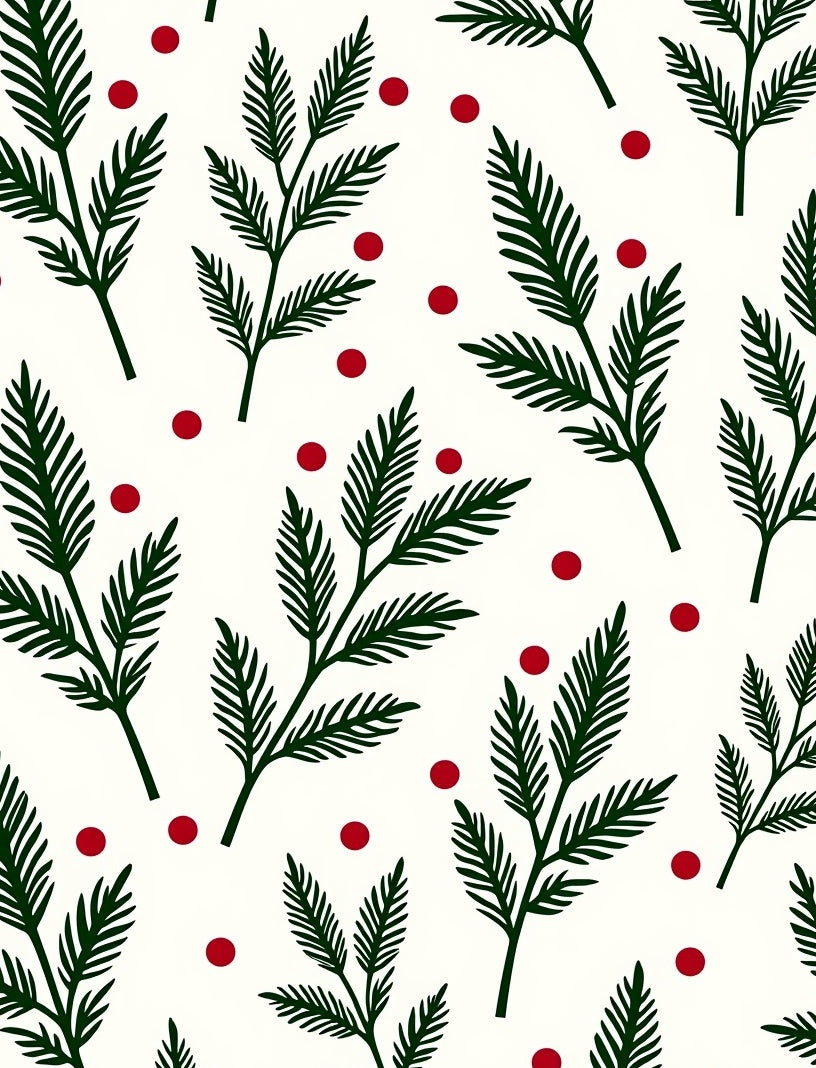 Forest Green Pine Berries Rug