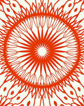 Orange Radial Lace Mandala Pattern Rug